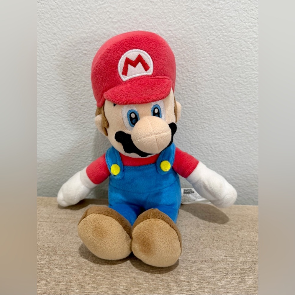 Nintendo Super Mario Bros Mario Plush 10 in Blue Red Soft Stuffed Animal Boy Toy